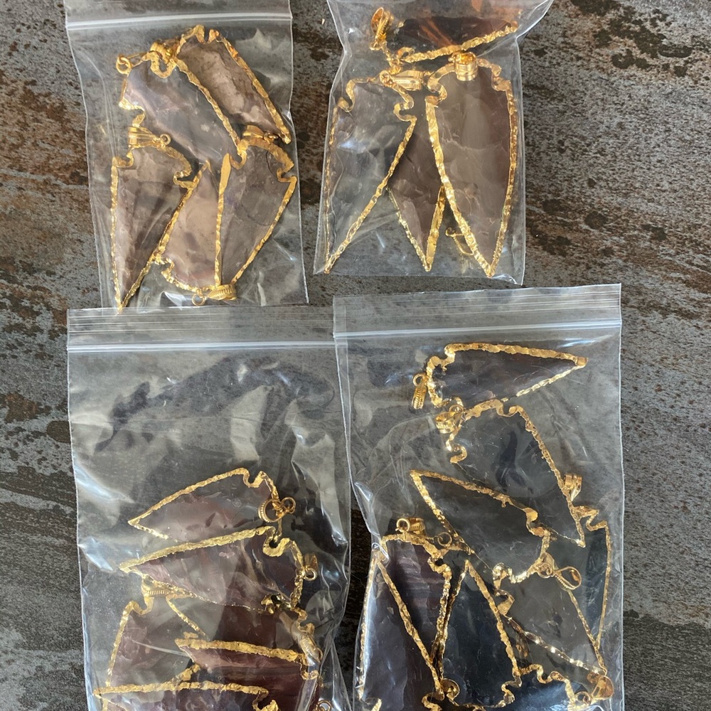 Lot of 27 Gold Plated Arrowhead Pendants